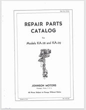 1938-1939 Johnson 9.3/9.8 HP KA-38 KA-39 Parts Catalog