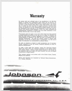 1961 Johnson 40 HP RD-23 RDL-23 Parts Catalog