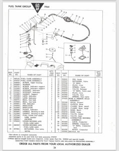 1964 Johnson 60 HP VX-10S VXL-10S VXH-10S VXHL-10S Parts Catalog