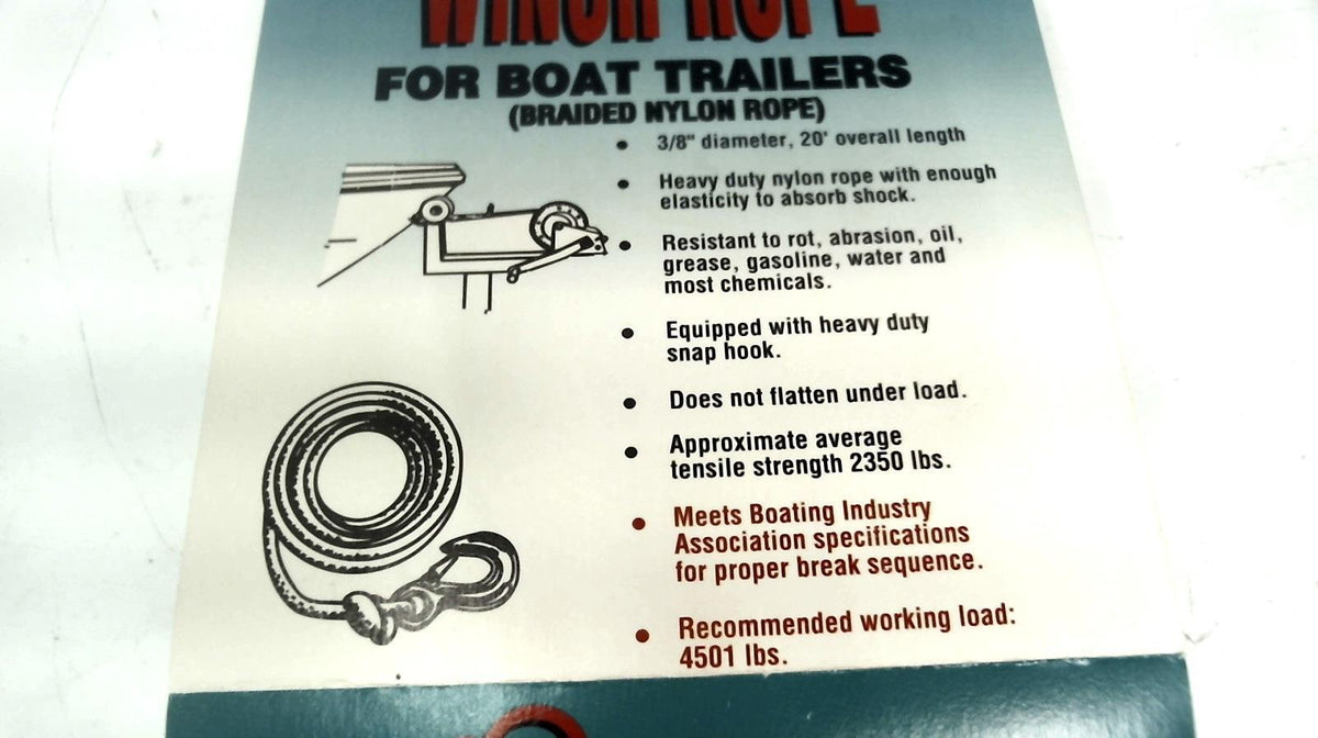 Wellington Puritan Marine Winch Rope for Boat Trailers – Pine Lake Parts