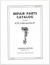 1934-1937 Johnson 9.2-9.3 HP K-75 K-80 KA-37 Parts Catalog