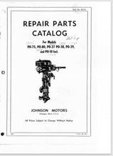 1937-1940 Johnson 22 HP PO-75 PO-80 PO-37 PO-38 PO-39 PO-10 Parts Catalog