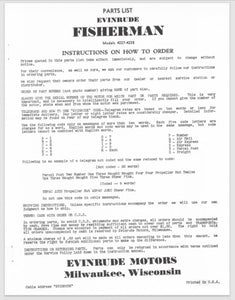 1937 Evinrude 4.4 HP Fisherman 4227 4228 Parts Catalog