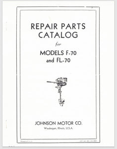 1934 Johnson 3.3 HP F-70 FL-70 Parts Catalog