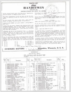 1937 Evinrude Elto Handitwin 2.5 HP 4212 4213 Parts Catalog