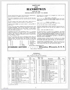 1938 Evinrude Elto Handitwin 4261 4262 Parts Catalog