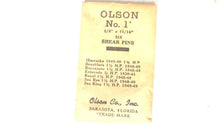 Olson # 1 Shear Pin - Pkg of 6 Shear Pins & 1 Cotter Pin