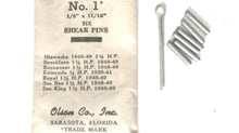 Olson # 1 Shear Pin - Pkg of 6 Shear Pins & 1 Cotter Pin