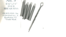 Olson # 5 Shear Pins 5/32 x 7/8" - Pkg of 4 Shear Pins & 1 Cotter Pin
