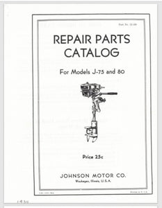 1935-1936 Johnson 1.4 1.7 HP J-75 J-80 Parts Catalog