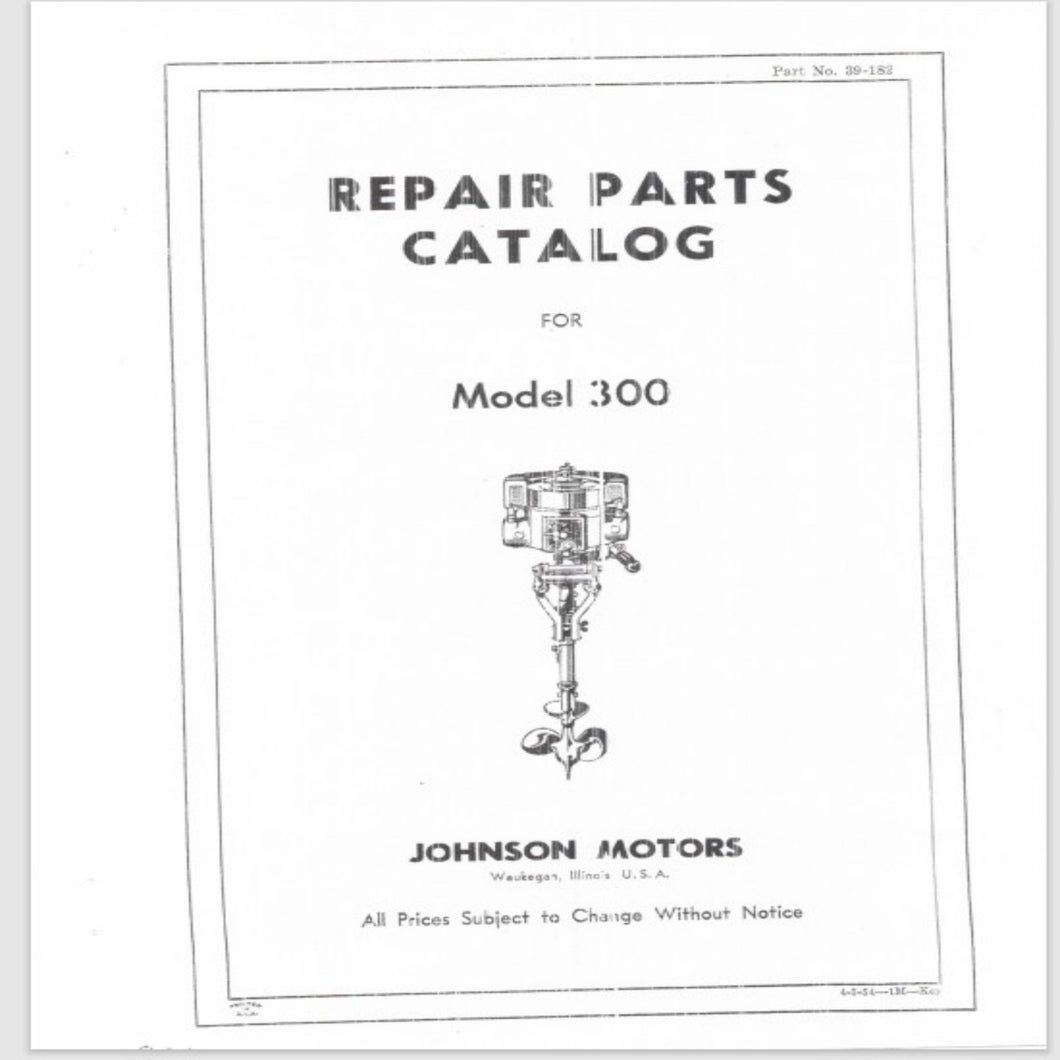 1935-36 Johnson 3.7 HP Model 300 Parts Catalog