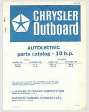 1974 Chrysler 10 HP AutoElectric 104HB 105HB 104BB 105BB Parts Catalog