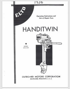 1936 Evinrude Elto 2.5 HP Handitwin 4158 4159 Parts Catalog