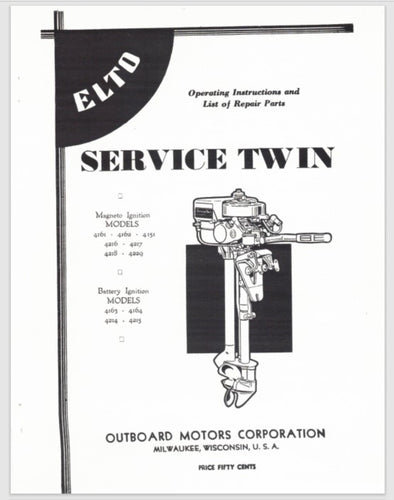 1936 Evinrude Elto 4.3 HP Service Twin 4161 4162 4151 4216 4217 Parts Catalog