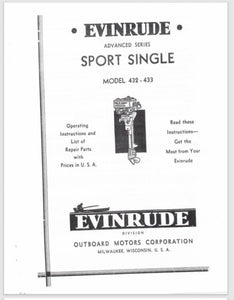 1933 Evinrude Advanced Series 2.2 HP Sport Single 432 433 Parts Catalog