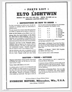 1939-1941 Evinrude Elto Lightwin 5 HP 4313 4314 4338 4339 4341 Parts Catalog