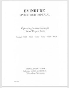 1935 Evinrude SportFour Imperial 9008 9009 9011 9012 9013 9014 Parts Catalog