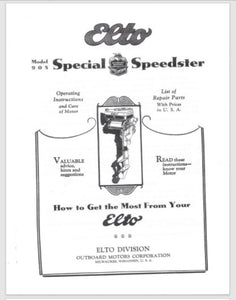 1931-1933 Evinrude Elto 12 HP 905 Special Speedster Parts Catalog