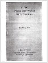 1931 Evinrude Elto 3.5 HP Special Lightweight Model 360 Parts Catalog