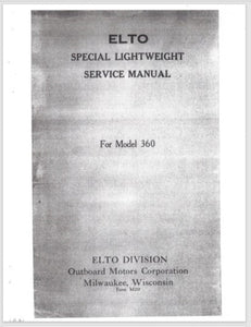 1931 Evinrude Elto 3.5 HP Special Lightweight Model 360 Parts Catalog