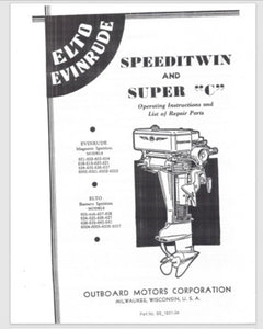 1931-1933 Evinrude Elto Speeditwin Super C 601 602 603 604 618 619 Parts Catalog