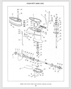 1958 Evinrude 50HP Four-Fifty 50012 50013 Parts Catalog