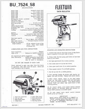 1958 Evinrude Fleetwin 7.5HP 7524 7525 7522 7523 7520 7521 Data Bulletin