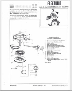 1958 Evinrude Fleetwin 7.5HP 7524 7525 7522 7523 7520 7521 Data Bulletin