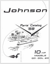 1959 Johnson 10 HP QD-20 QDL-20 Parts Catalog