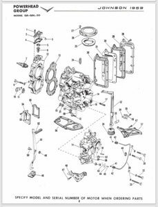 1959 Johnson 10 HP QD-20 QDL-20 Parts Catalog