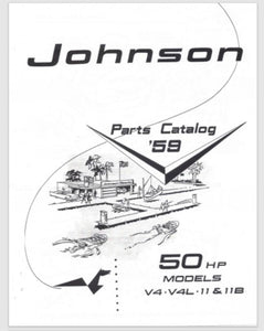 1959 Johnson 50HP V4-11 V4-11B V4L-11 V4L-11B Parts Catalog