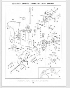 1959 Evinrude 50 HP Four-Fifty 50016 50017 Parts Catalog