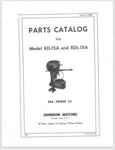 1954 Johnson 25HP Sea-Horse RD-15A RDL-15A Parts Catalog