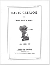 1953 Johnson 25HP Sea-Horse RD-15 RDL-15 Parts Catalog