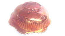 Imperial Shell and Sand 7 1/2" Marigold Carnival Glass Ruffled Bowl (TR)