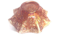 Imperial Rose 8 1/4" Marigold Carnival Glass Ruffled Bowl (TR)