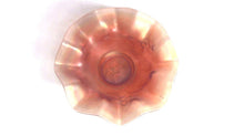 Dugan Daisy Dear 7" Marigold Carnival Glass Ruffled Bowl (TR)