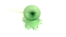 Fenton? Green Glass Stars & Vines Ruffled Compote (TR)