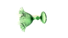 Fenton? Green Glass Stars & Vines Ruffled Compote (TR)