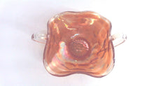 Thumbprint Marigold Double Handled Carnival Glass Bon Bon Bowl/Dish (TR)