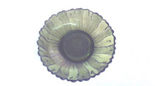 Vintage 10 1/2" Green Glass Bowl Hobnail Base with Petal/Scallop Rim (TR)