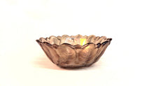 Marigold Carnival Glass Bowl 9", with Floral & Leaf Pattern & Scallop Rim (TR)