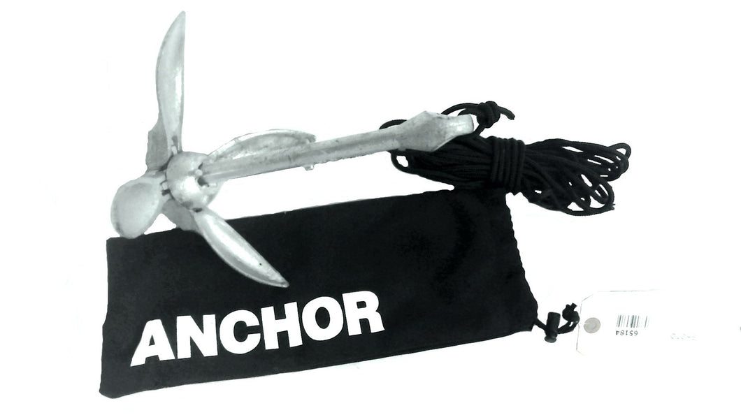 3 LB Folding Grapnel Anchor with Rope & Bag - Used