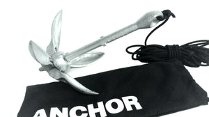 3 LB Folding Grapnel Anchor with Rope & Bag - Used