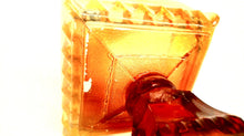 Jeanette Amberina Glass Footed Square Candy Dish/Compote w/Lid Orange Red (TR)