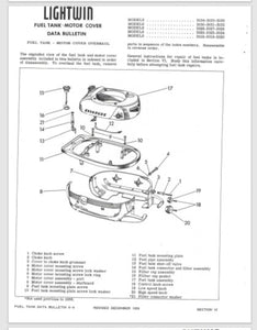 1962 Evinrude Lightwin 3 HP 3042 3043 Data Bulletin BU_3042_62