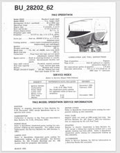 1962 Evinrude Speeditwin 28 HP 28202 28203 Data Bulletin BU_28202_62