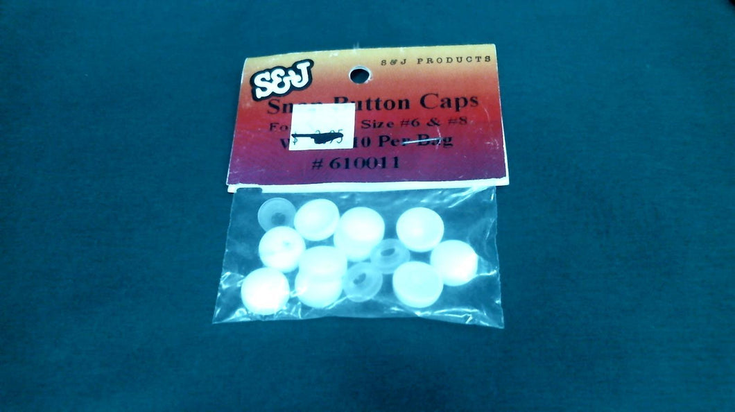S&J 610011 White Snap Cap for Sizes #6 & #8 - Pkg of 10
