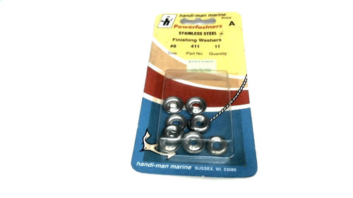Handi-Man 411 #8 SS Finishing Washers - PKG of 11