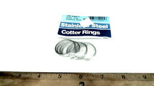 S&J 361051 R05 SS Cotter Rings Fits 1/2" Clevis Pin - Pkg of 4